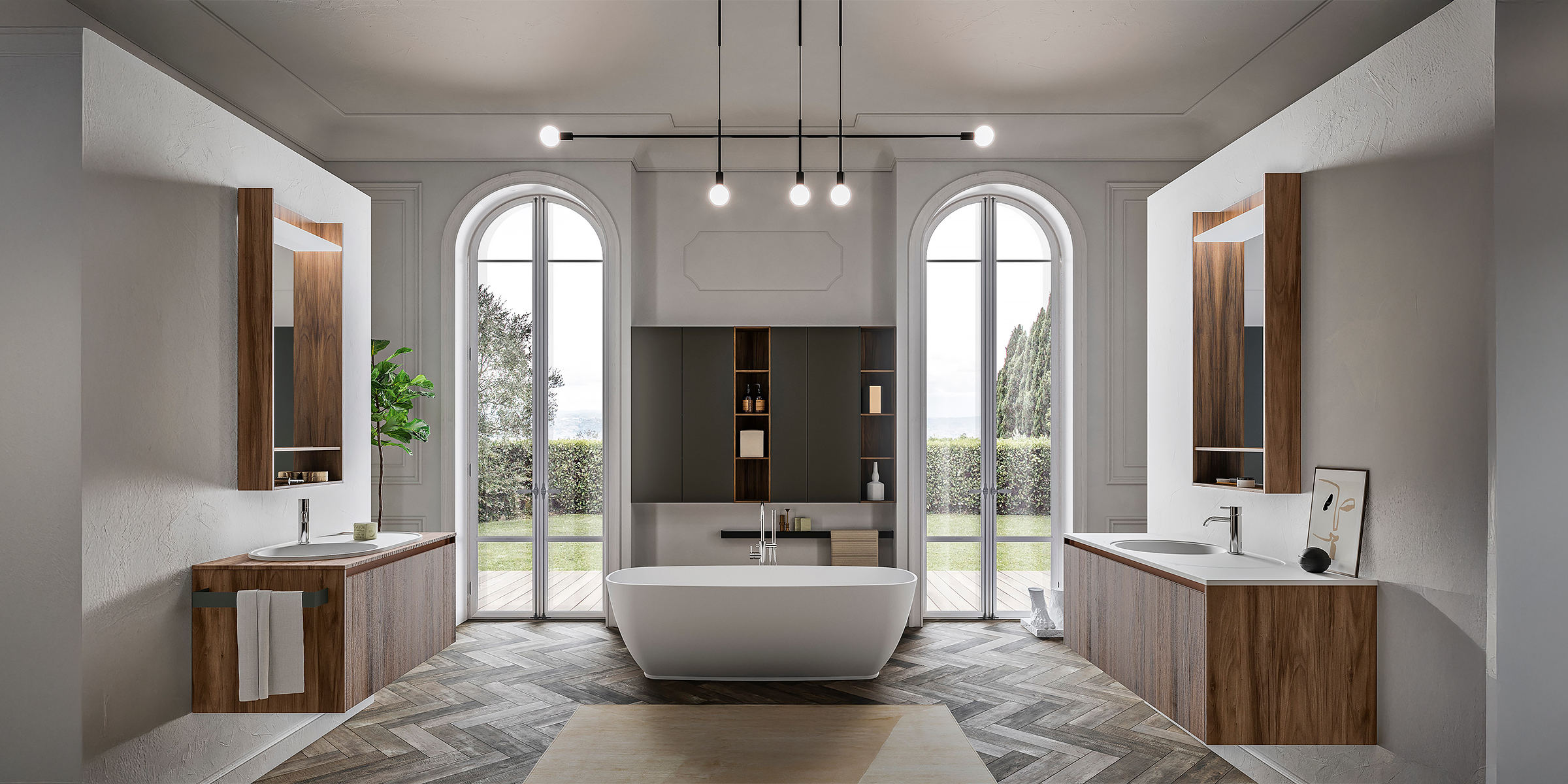 L'une des douze salles de bain du manoir.